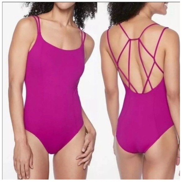 Athleta Magenta Pink One Piece Swim Suit, Size M - Picture 8 of 8
